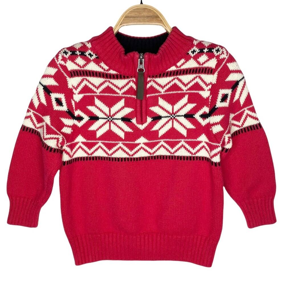 Hanna Andersson Fair Isle Snowflake Nordic Sweater size 18-24 months